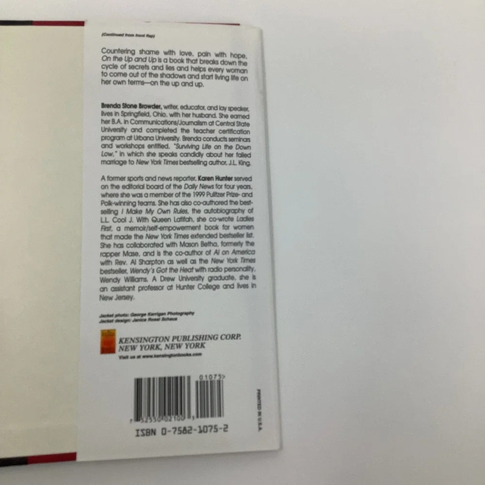 On the Up and Up By Brenda Stone Browder 2005 Hardcover‎ Book